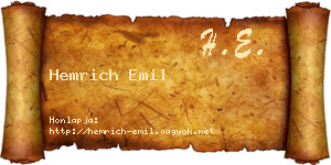 Hemrich Emil névjegykártya